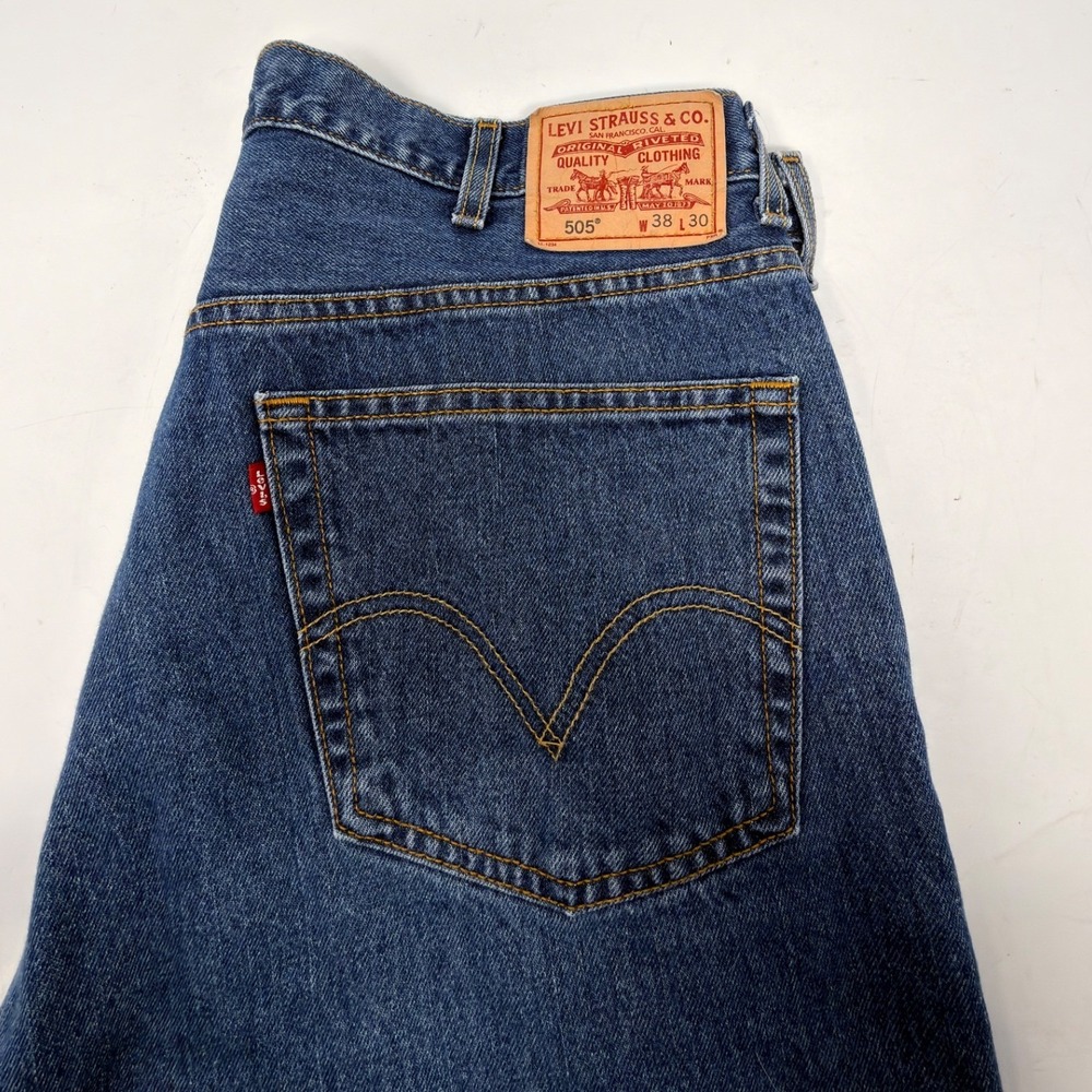 Levi's 505 Regular Fit Men's Jeans 38x30 Medium Stonewash Blue Cotton 1005054886